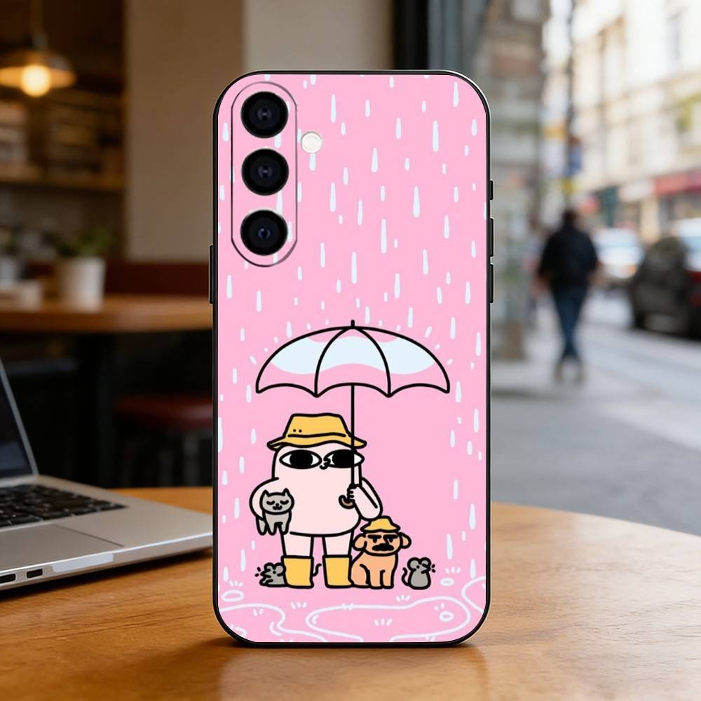 Ketnipz Cute Cartoon Phone Case For Samsung Galaxy A73,A72,A71,A70,A53,A52,A51,Soft Silicone Black Cover