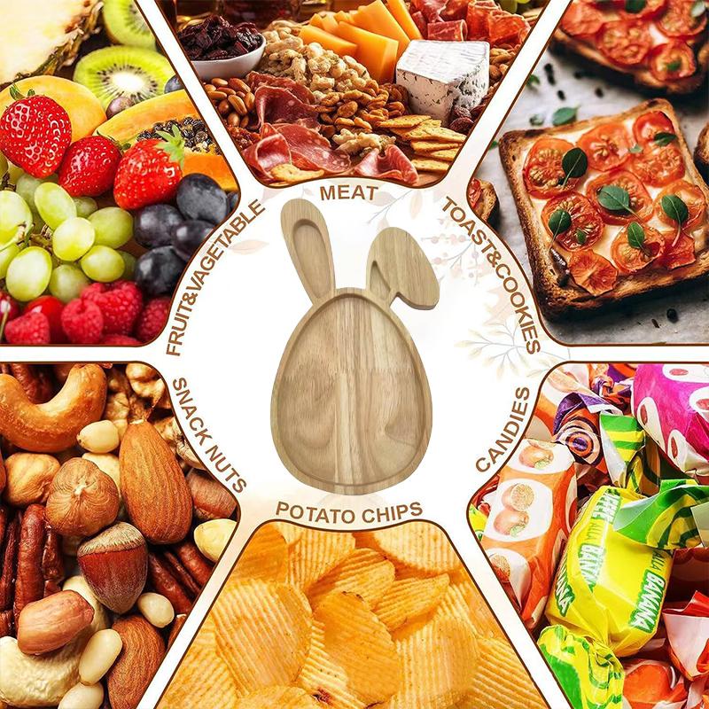 1шт поднос для хранения декоративный поднос в форме кролика деревянный пасхальный поднос из цельного дерева декоративный поднос