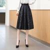 Women's Spring and Fall High Waist Bustier Skirt Jacquard Pleated Skirt