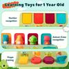 Interactive Pop-Up Animals Toy with Dinosaur Surprise, Cause and Effect Game for Color Sorting, Christmas Birthday Gift