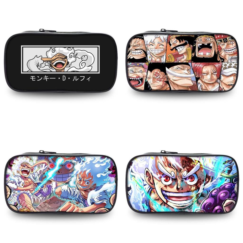 Stylish One Piece Student Pencil Case With Luffy And Zoro Skill Print Oxford Material