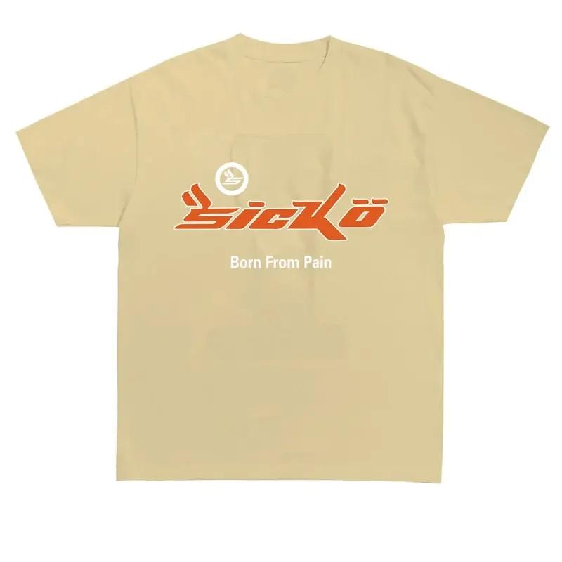 2023 Arrivals SICKO Born From Pain T Shirt 100% Cotton T-Shirt SICKO Hip Hop Tee Shirt O-Neck Street wear Kanye West Tops