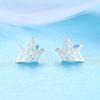 Paper Crane Earrings Femininity Fashion Hollow Plain Brushed Ear Jewelry Minimalist Trend Korean Edition Niche Design Accessories
