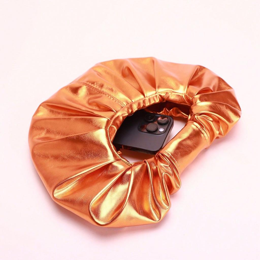 Модный дизайн сумка Cloud новая металлический блеск однотонная плиссированная сумка PU высококачественный женский клатч