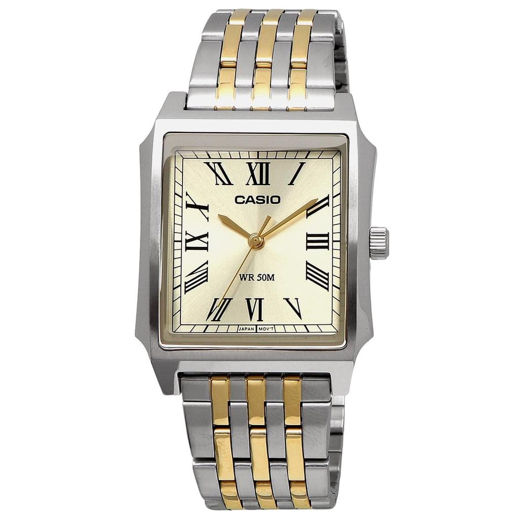 CASIO Standard Analog Men's Watch MTP-B190SG-9BV Silver x Gold Metal Band