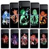 Аниме Genshin Impact Чехол для Samsung Galaxy Z Flip 4 5G Прозрачный жесткий чехол для мобильного телефона ZFlip Clear PC Luxury Shell Coque