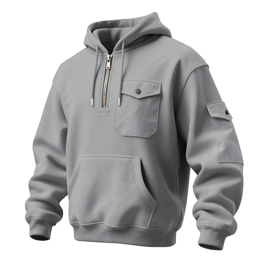 Men's Solid Color Sweatshirt Hoodie Men's Sports Large Size Casual Sweatshirt
