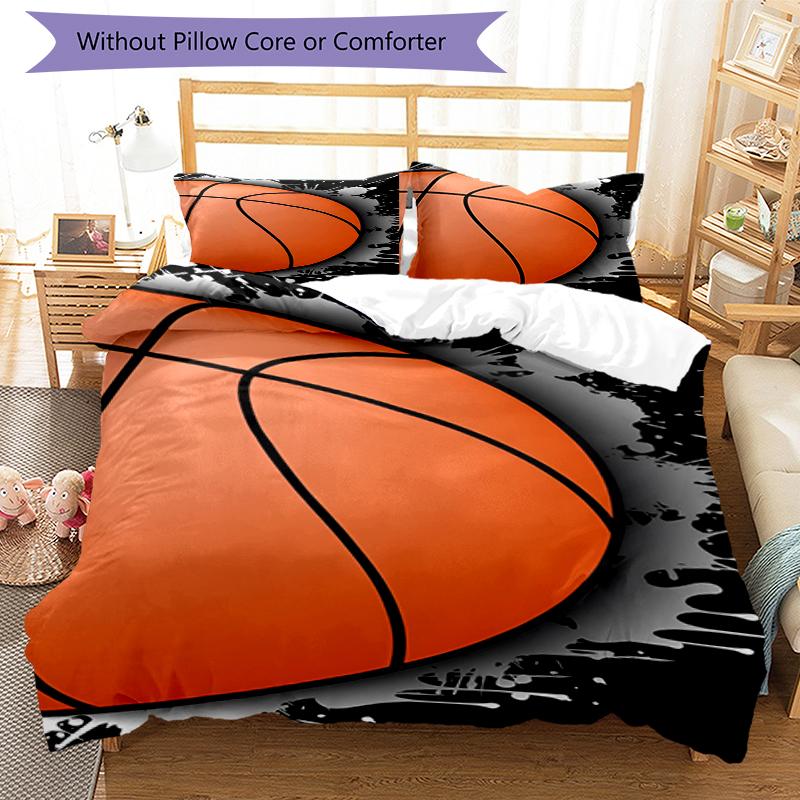 3pcs basketball Bedding Set Duvet Cover Closure Includes 1 Duvet Cover & 2 Pillowcases, Soft and Comfortable for All Seasons.