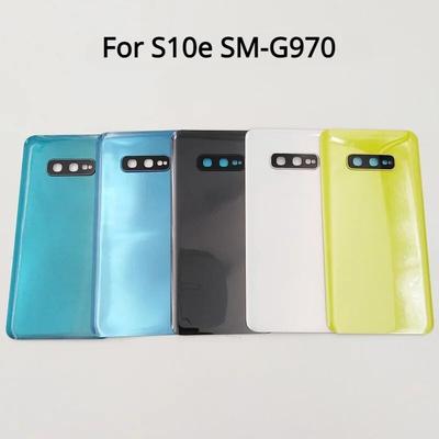 Заднее стекло для Samsung Galaxy S10e SM-G970 G9700, задняя крышка батарейного отсека, корпус задней двери с объективом камеры