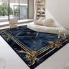 Modern Marble Style Blue Large Living Room Carpet Antiskid Room Decoration Aesthetic Bedroom Rug Soft Sofa Table Mat Easy Clean