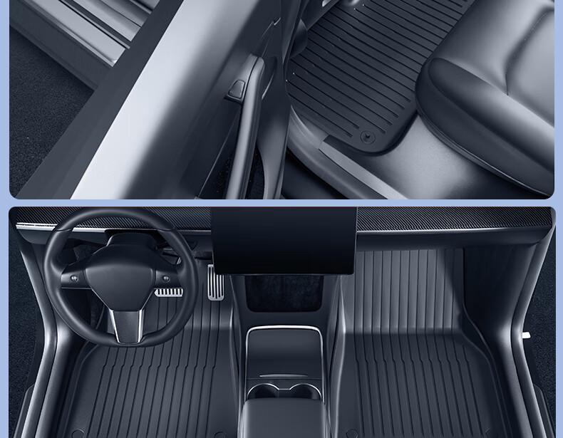 Tesla Model Y/3 Refresh Floor Mats & Trunk Storage - TPE Molded Carpets