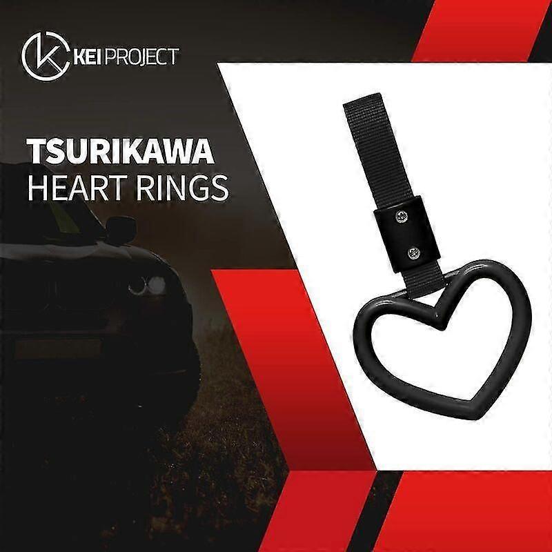 JDM Tsurikawa Bosozoku Shaped Ring Japanese Subway Handle Black Heart