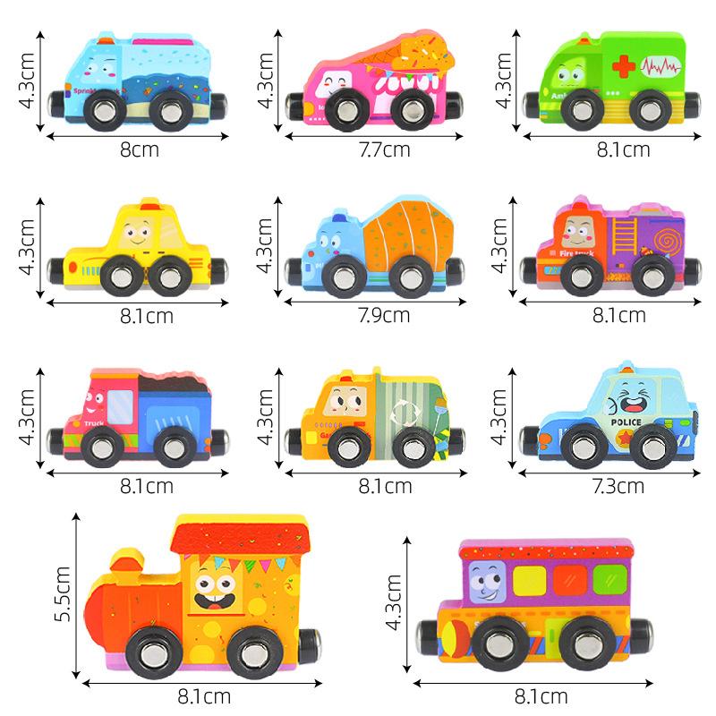 Children'S Transportation Cognitive Magnetic Train, Kindergarten Educational Early Education Trailer Wooden Toys