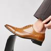 2024 Business New Fashion Men Dress Shoes Leather Men Wedding Oxford Shoes Lace-Up Office Suit Men's Casual Shoes Luxury Formal