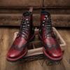 Fashion Personalized Fashion Business Men Boots Thick Sole Anti Slip Durable European High Top Leather Shoes Size 38-48 Men Boots