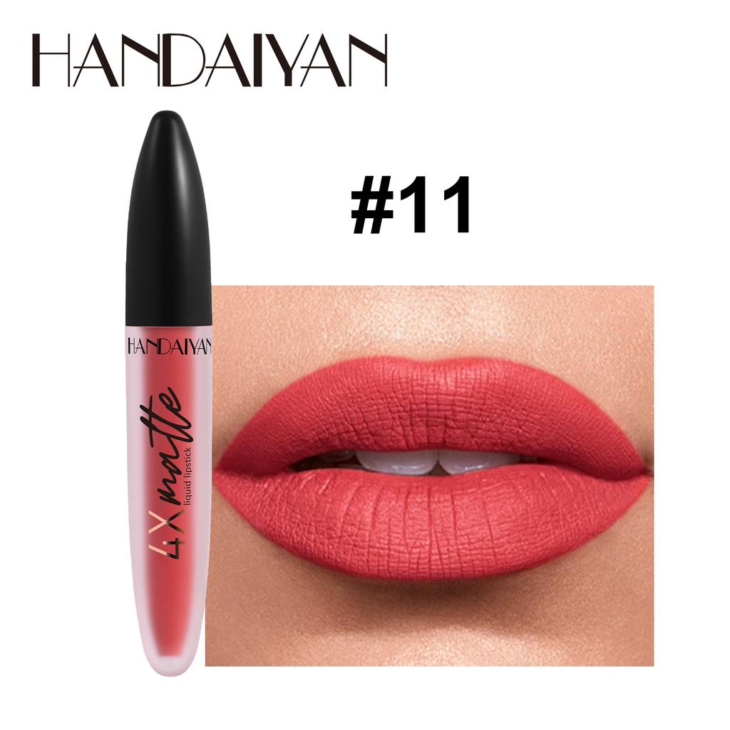 HANDAIYAN Matte Waterproof Lip Gloss Sexy Lipgloss Liquid Lipstick Nude Pink Purple Makeup Long Lasting Tinted Lip Glaze