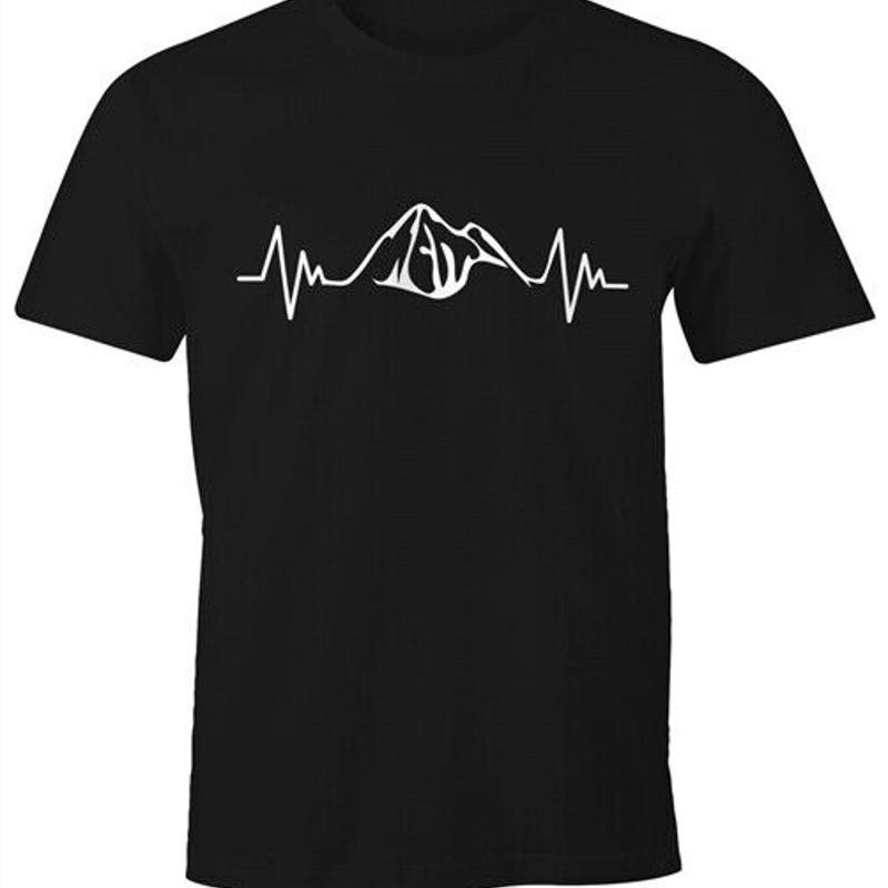 Heartbeat Mountains Unisexs Heartbeat Mountain Moonworks Tshirt