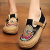 Spring Cloth Shoes Women's, Ethnic Style Embroidered Shoes Round Head Lazy Shoes