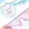 Plastic Pencil Compass Kit Stationery Set Function Ruler High Quality Measuring Ruler  Students