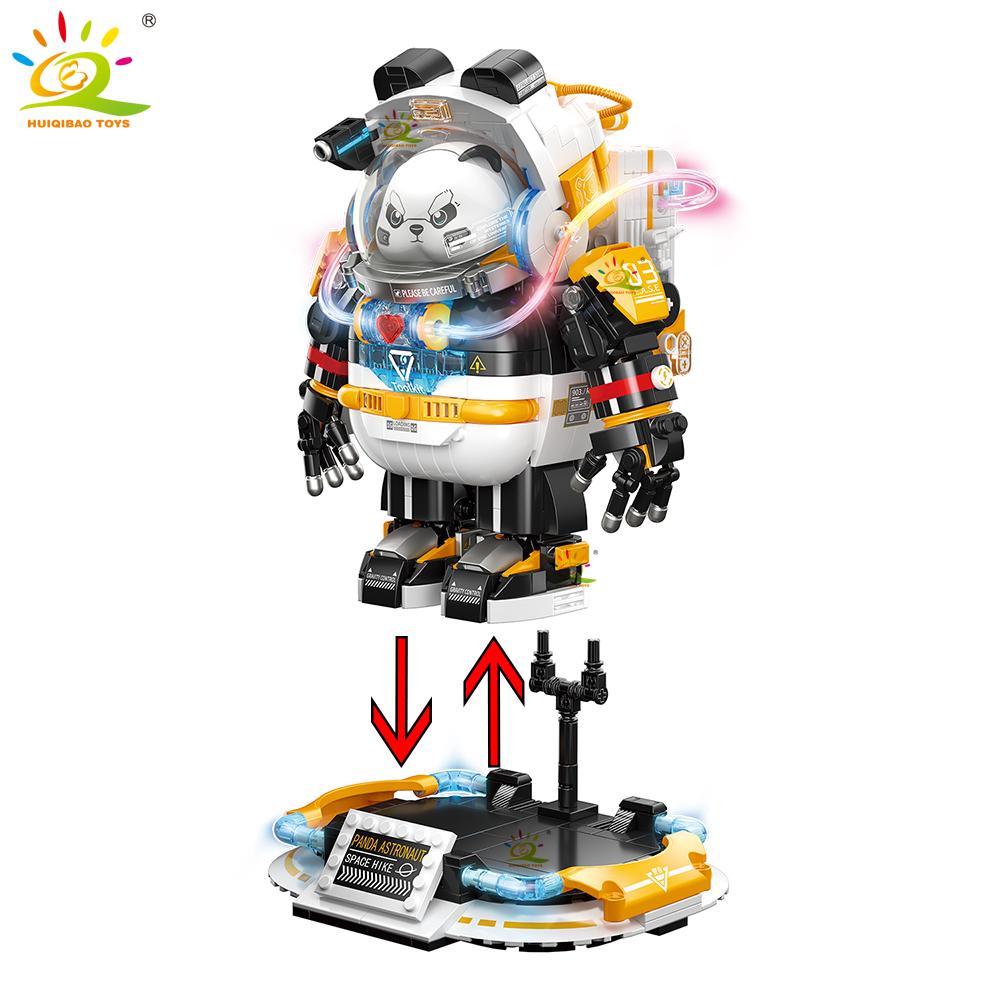 Нетоксичные Moc Космическая Панда Фигурки Астронавта Модель Строительный Блок Модель Космический Человек DIY Украшение Кирпичи Игрушка Для Детей Детей