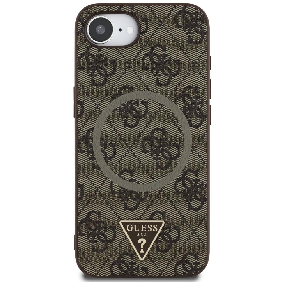 Guess 4G Ring Triangle Logo MagSafe Case for iPhone 16e / 17e Brown