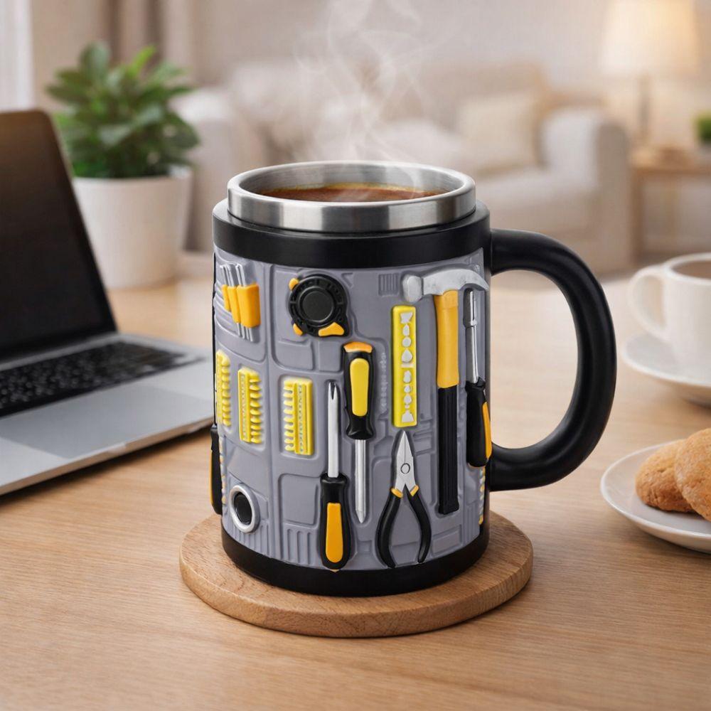 3D Toolbox Design Coffee Cup Stainless Steel Water Cup Funny Mechanic Mug  Gifts for Men