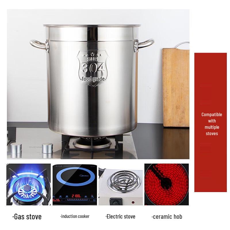 Lingyuan Qisheng 304 Stainless Steel Commercial Stock Pot with Lid