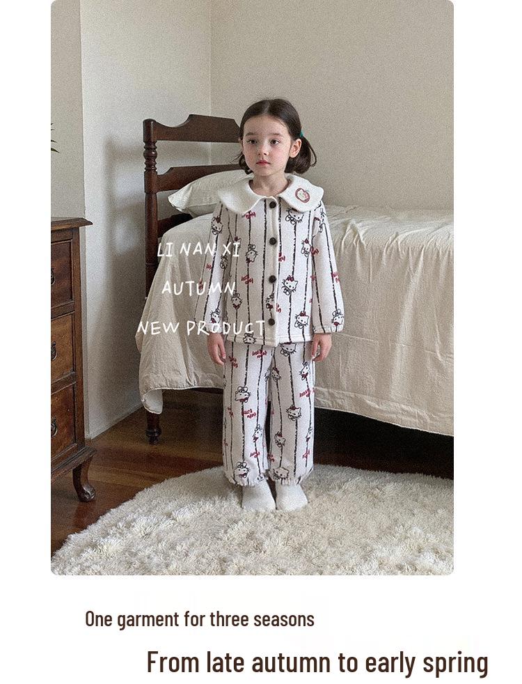 88277 Девочки Велюровый Пижамный Комплект - Новая Осень/Зима 2025 Домашняя Одежда для Детей