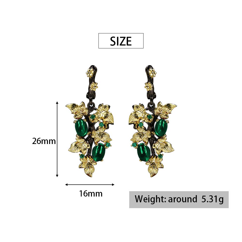 Элегантные серьги с кулоном из черного золота и рубина в форме цветка, серьги с кристаллами и драгоценными камнями, женские ювелирные серьги, серебряные женские серьги