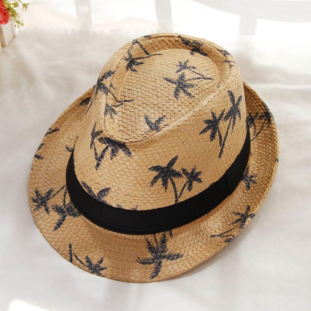 UV Protection Straw Hat Wide Brim Panama Cap Summer Sun Hat Children Kids