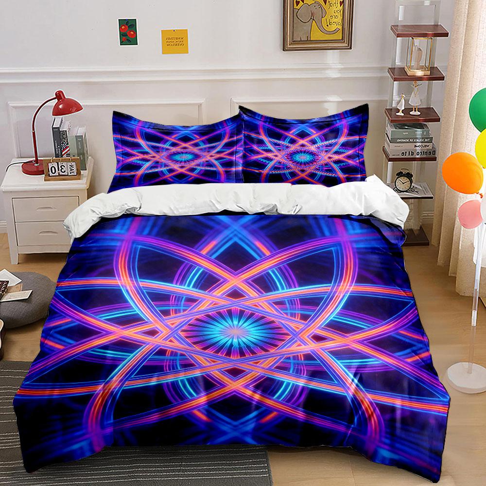 Neon geometric starburst pattern. Bedding sets Duvet cover sets Duvet covers Pillowcases(1* Duvet Cover 2* Pillowcases without duvet insert)