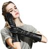 Женские перчатки 40 см, с сенсорным экраном, из кожи, замшевые манжеты-грелки