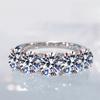 5mm 6.5mm Full Moissanite Ring for Women S925 Sterling Silver Eternity Sparkling Diamond Band Wedding Rings Jewelry GRA