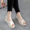 Summer Wedges Platform Sandals Women's Fashion Hollow Out 6.5cm Thick Bottom Beach Sandals Shoes Women 2024 New Sandalias