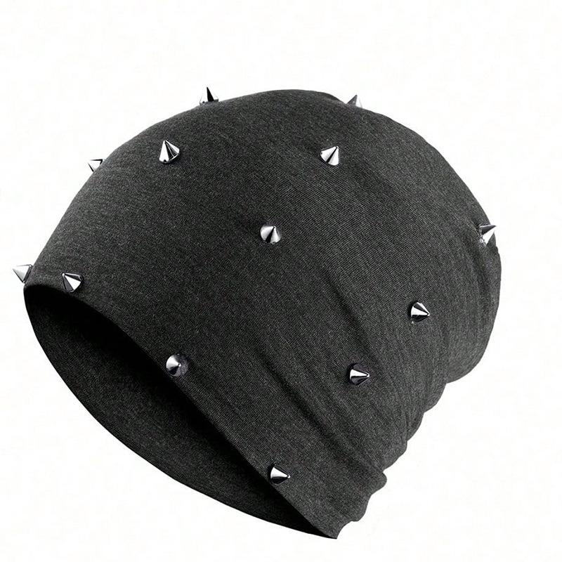 1 шт. Готическая шляпа Унисекс Готическая шапка с заклепками Рок Панк Шляпа Шип-шип Для мужчин Женщин, Черный Серый, Стиль Y2K легкая и удобная