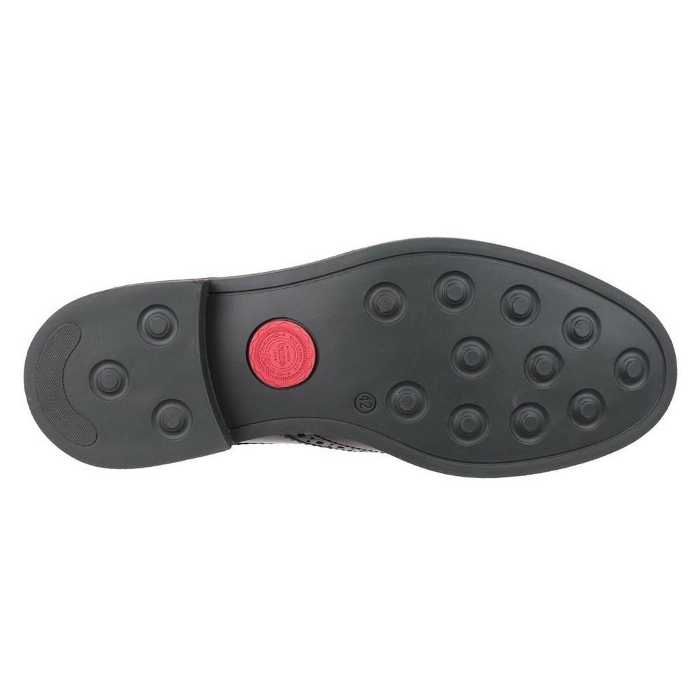 BASE LONDON Mens Woburn Hi Shine Leather Brogue Shoe