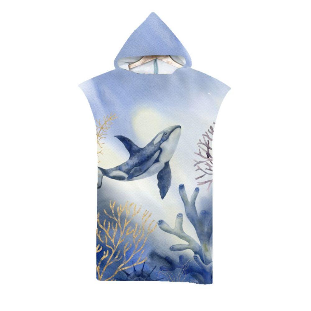 Fabric Bath Towel Hooded Swimming Bathrobe Surf Poncho Beach Towel  Cape Surfing