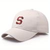 Adjustable Letter S Embroidered Snapback Cap Breathable Sun Protection Baseball Cap For Women Men Sports Hiking Golf Dad Hat