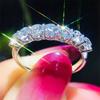 Серебряное кольцо 925 пробы для женщин, роскошное, с инкрустацией фианитами, простое, стильное, обручальные кольца, женское кольцо, ювелирное изделие