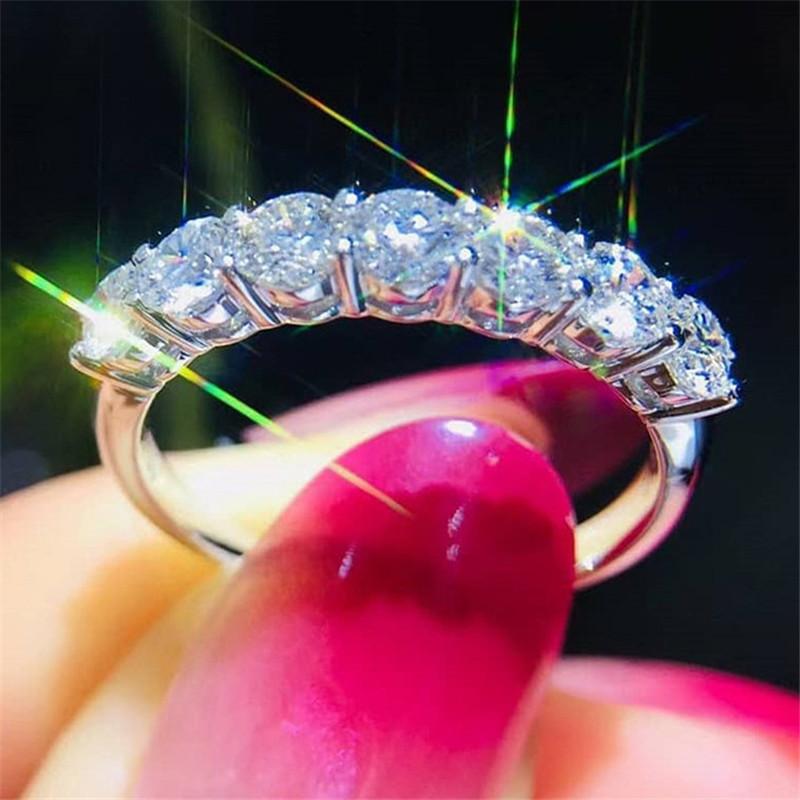 Серебряное кольцо 925 пробы для женщин, роскошное, с инкрустацией фианитами, простое, стильное, обручальные кольца, женское кольцо, ювелирное изделие