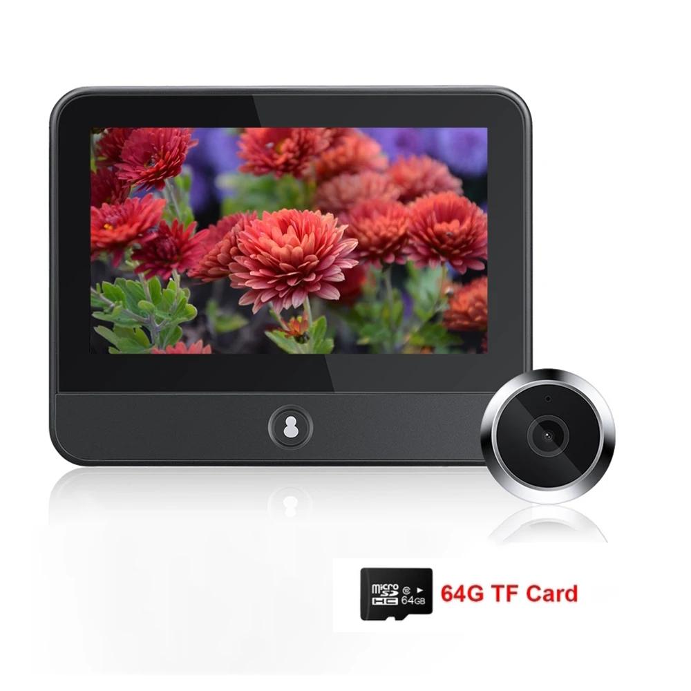 Умная дверная камера Tuya WiFi S50, камера с автоматическим обнаружением дверного глаза, цифровой дверной просмотрщик, беспроводной дверной звонок, цифровой дверной глазок, дверной звонок