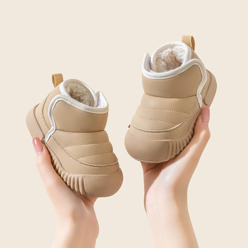 Теплые бархатные зимние ботинки для девочек, утепленные уличные ботинки для мальчиков на мягкой нескользящей подошве из хлопка для малышей на осень и зиму