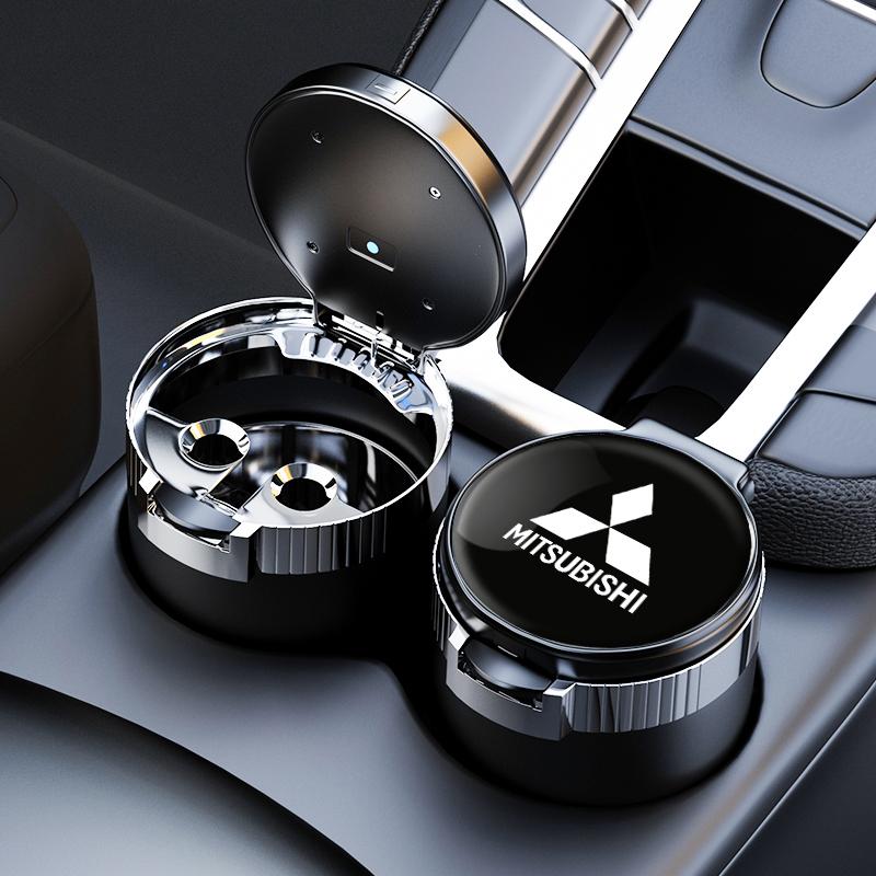Portable LED Smoke Car Ashtray Cigarette Ash Holds Cup Light Indicator for mitsubishi lancer asx outlander pajero l200 galant