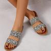 Внешняя торговля 2025 лето европейские и американские новые шлепанцы большого размера с леопардовым принтом женские широкополосные на плоской подошве крутые шлепанцы шлепанцы