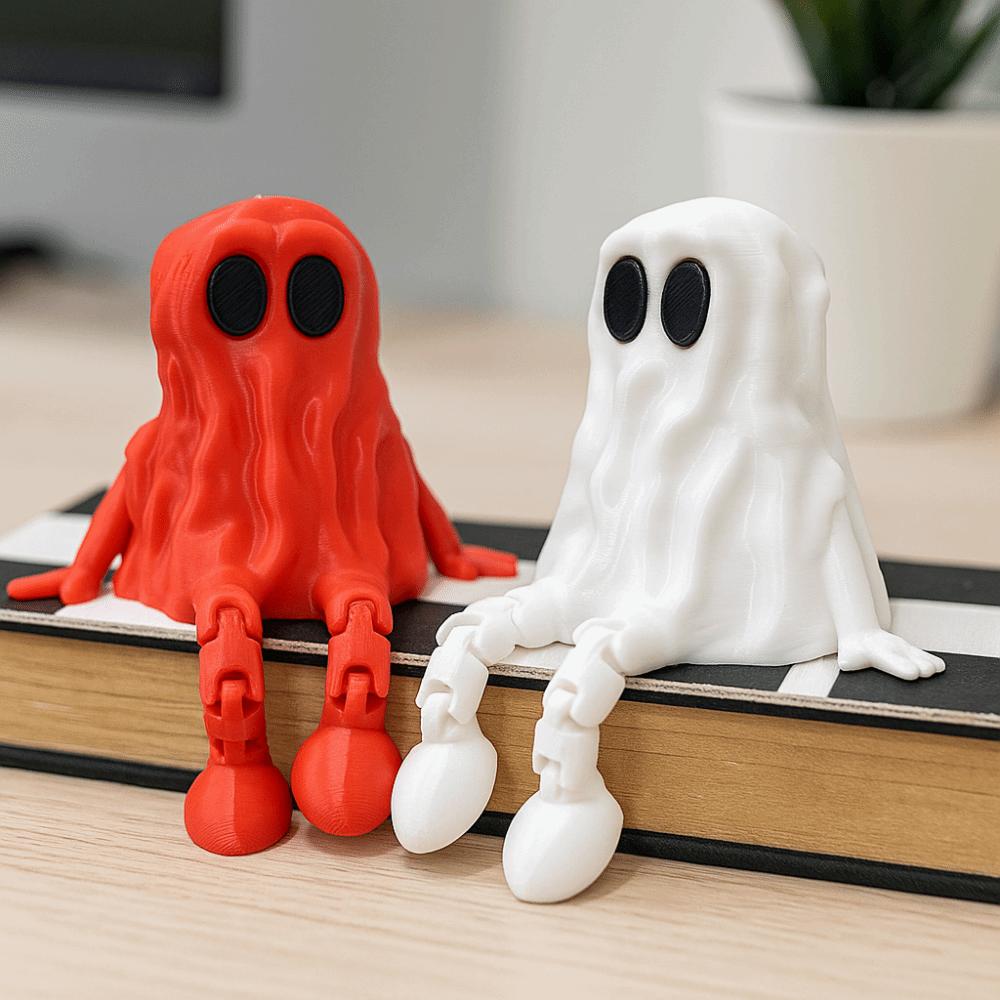 Hand-Painted Ghost Joint Figurines Mini Ghost Statue 3D Printed Ghost Ornament Desktop Display