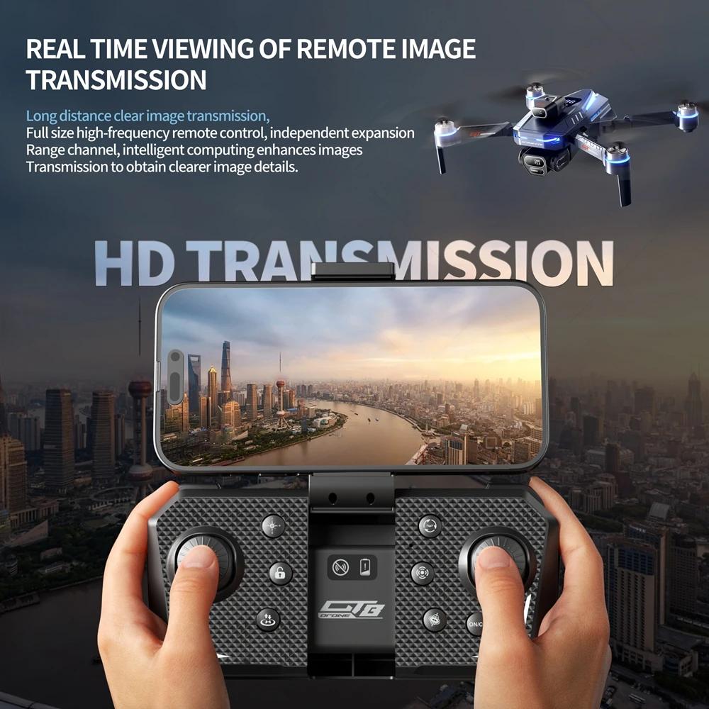 2025 New GT8 HD Triple Camera Drone Remote Control Toy Obstacle Avoidance Brushless Motor Foldable FPV Wifi Quadcopter Gift