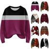 Long Sleeve Pullover Sweaters For Women O Neck Casual Cute Printing Knit Oversized Sweater