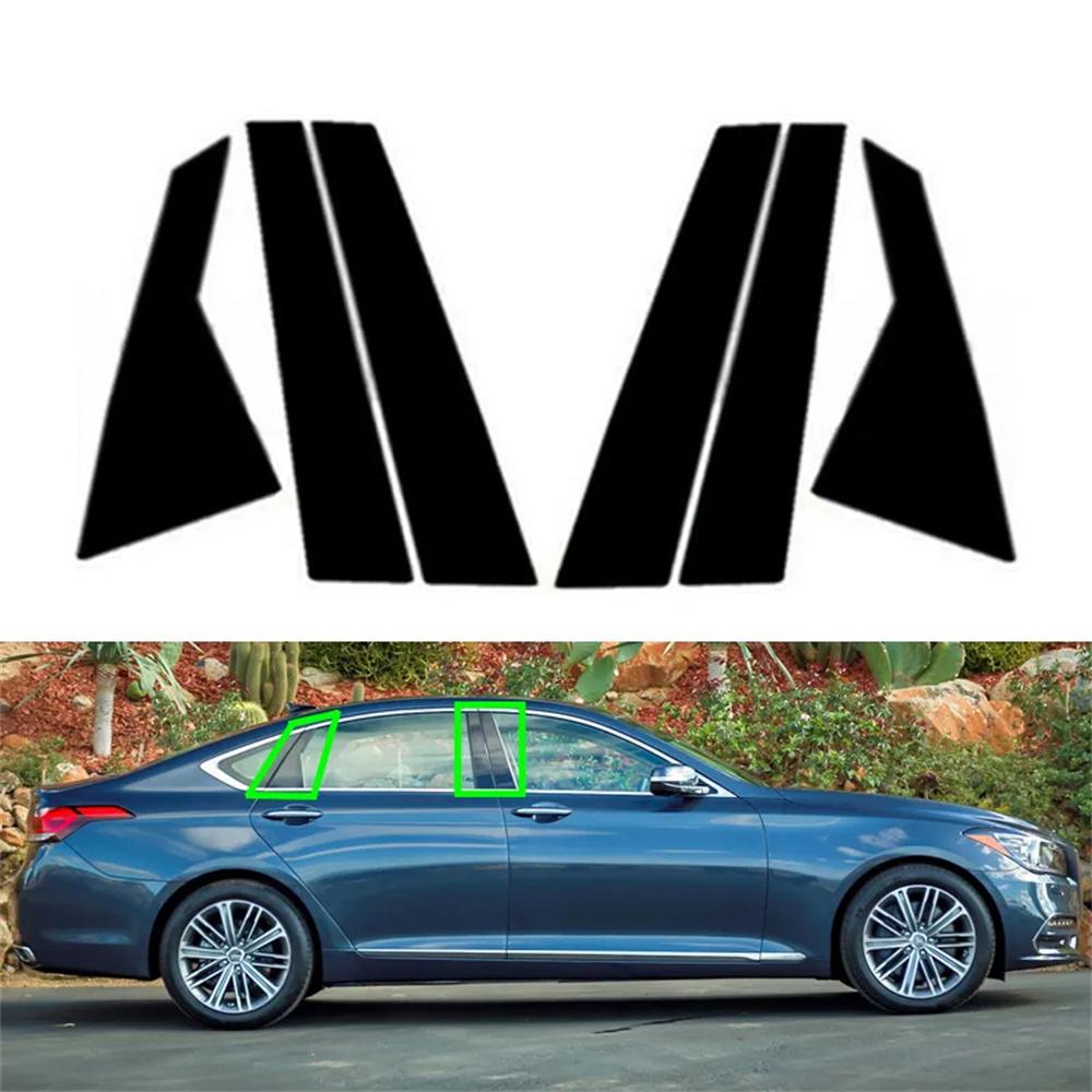 Черные накладки на стойки автомобиля, накладки на оконные молдинги для седана HYUNDAI GENESIS G80 2015-22