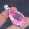 Подвеска из натурального розового кунцита из стерлингового серебра 925 пробы 2,05 дюйма y7d47
