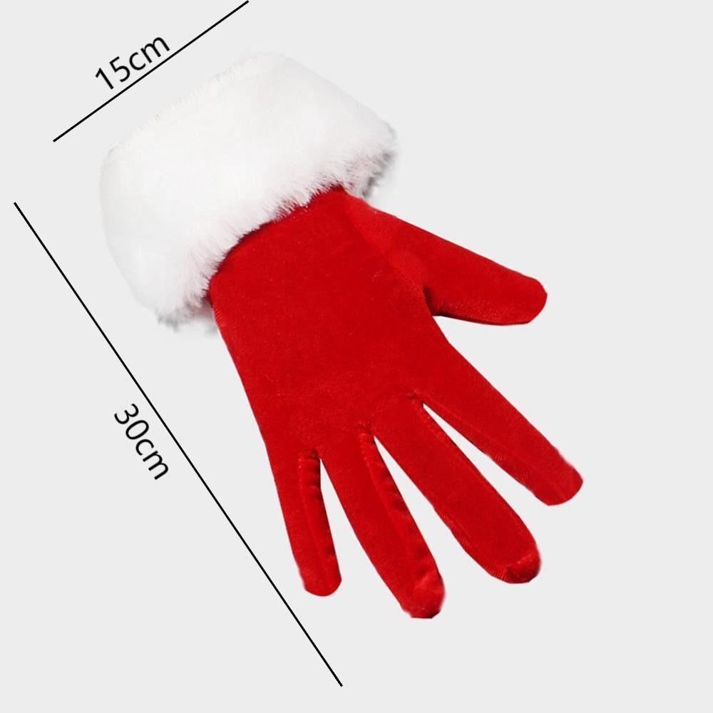 Short Wool Gloves Thicken Christmas Gloves New Santa Claus Gloves Festive
